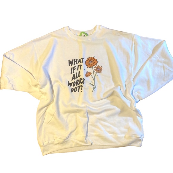 What if it all works out mental health crewneck sweatshirt oversized large - Picture 7 of 11
